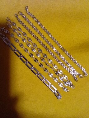 Silver Tone Women's Link Bracelet Set - Elegant Chain Styles